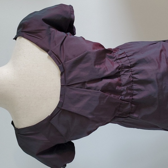 Lida Baday silk lined  plum dress size 8 with pockets & elastic waistband EUC - Picture 2 of 9